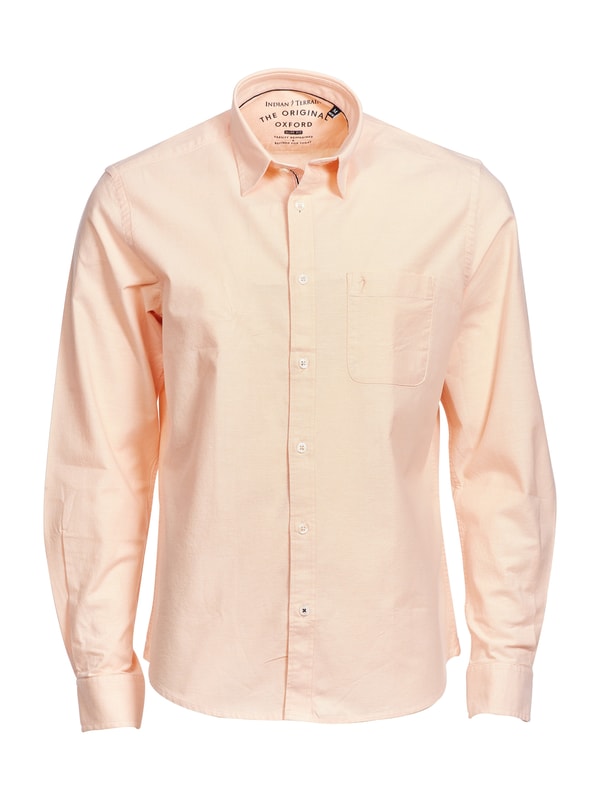 Mens Peach Regular Collar Solids Shirt